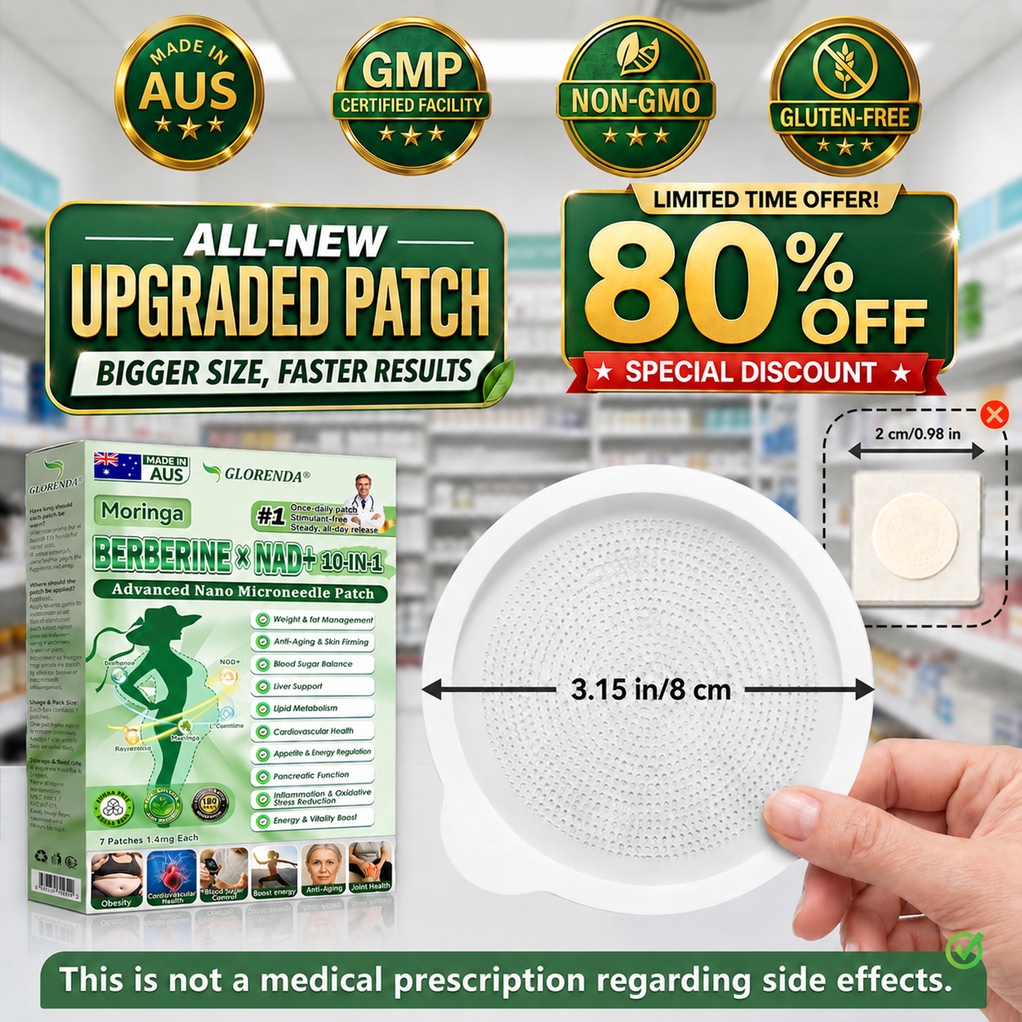 𝑶𝒇𝒇𝒊𝒄𝒊𝒂𝒍 𝑺𝒕𝒐𝒓𝒆  | 👩‍⚕️👩‍⚕️🌲𝐆𝐋𝐎𝑹𝑬𝑵𝑫𝗔®𝟏𝟎-𝐢𝐧-𝟏 𝗔𝗱𝘃𝗮𝗻𝗰𝙚𝙙 𝙉𝙖𝙣𝙤 𝙈𝙞𝙘𝙧𝙤𝙣𝙚𝙚𝐝𝐥𝐞 𝐏𝐚𝐭𝙘𝙝🇦🇺